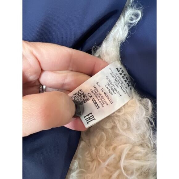 NEW Isabel Marant Hoodiali Puffer Zip Up Stand Collar Cropped Vest Blue One Size - Picture 5 of 7